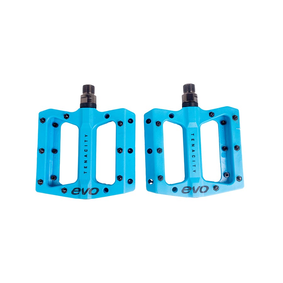 EVO Tenacity Platform Pedals Body: Nylon Spindle: Cr-Mo 9/16 Turquoise Pair