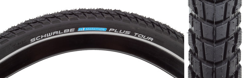Schwalbe Marathon Plus Tour Tire - 700 x 35 Clincher Wire BLK/Reflective Performance Line SmartGuard Addix E-50