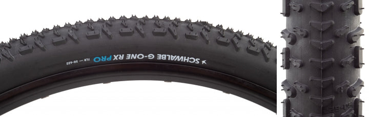 Schwalbe G-One RX Tire - 700 x 50 Tubeless Folding BLK Evolution Line Pro Addix Race