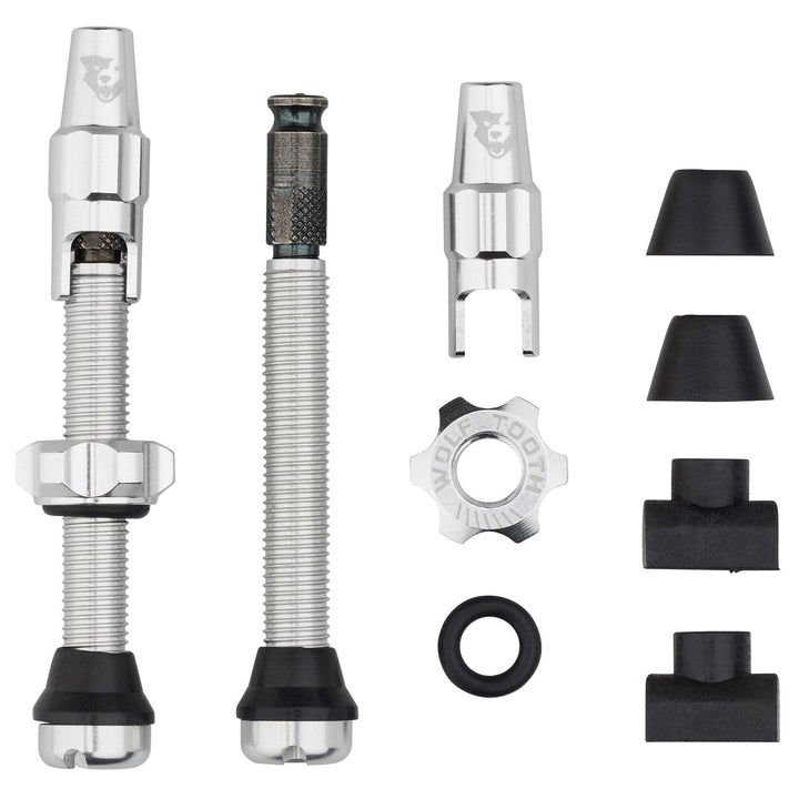 Wolf Tooth Components Tubeless Valve Stem Kit Clik Valve 44mm Raw Silver