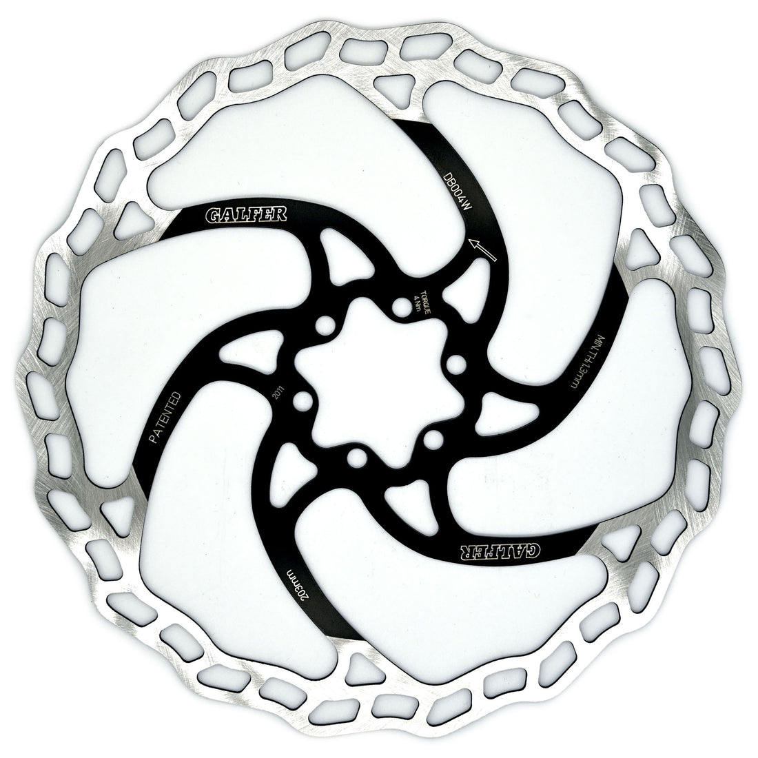Galfer 180mm Rotor 6-Bolt 2.0mm Black/Silver