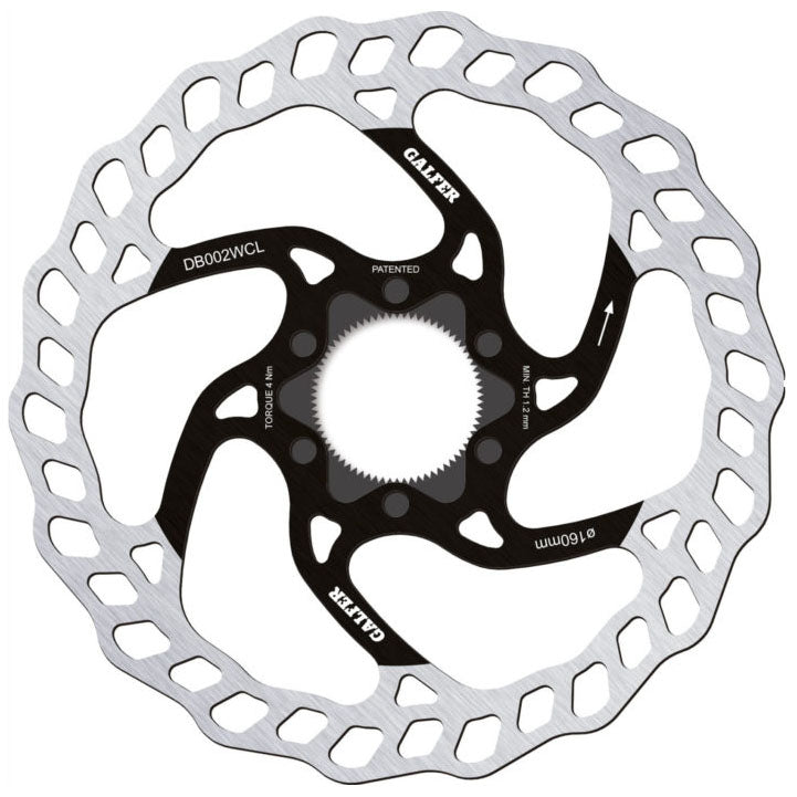 Galfer 160mm Rotor Center Lock 1.8mm  Black/Silver