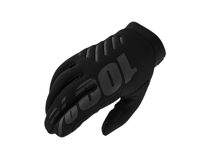 100% Brisker Gloves - Black Full Finger Womens Medium