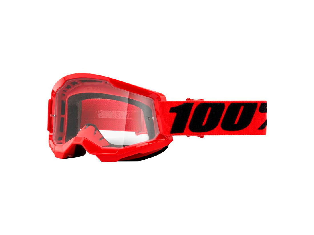 Eyewear 100% Strata 2 Clear Lens Goggle Red/Black