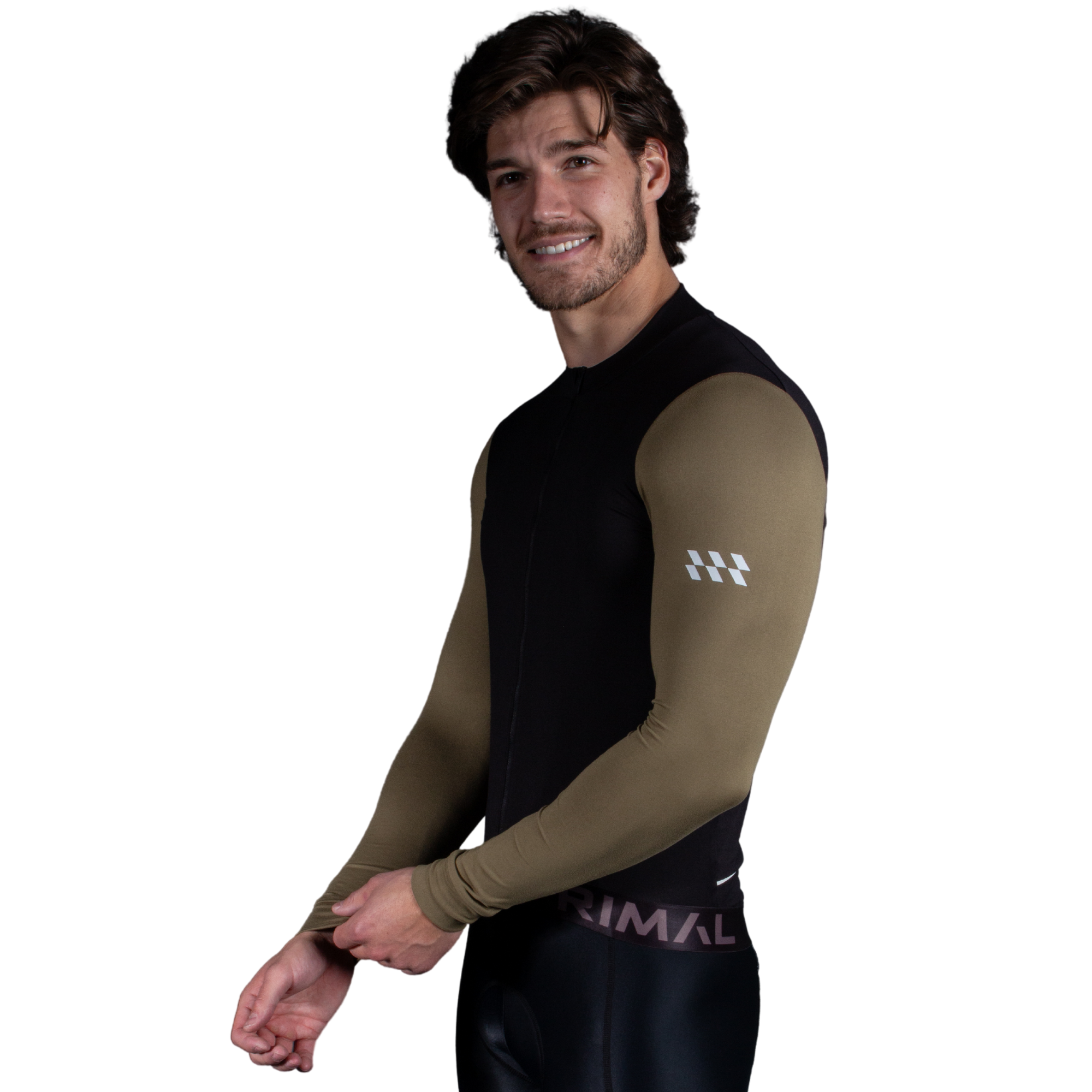 Alitios Men's Black/Green Long Sleeve Vertos Jersey