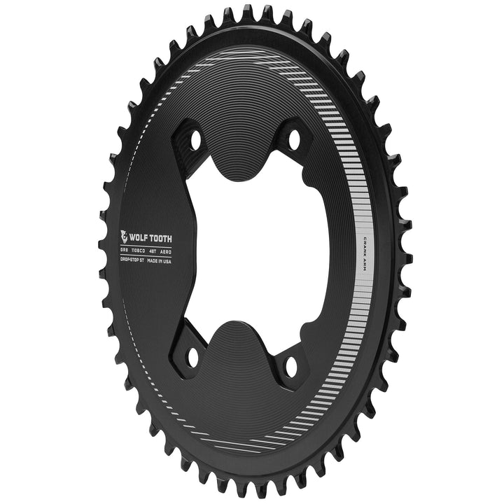 Aero 110 BCD Asymmetric 4-Bolt Chainrings for Shimano GRX 800 Cranks