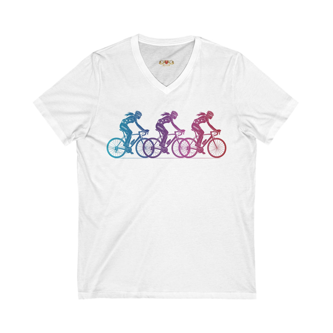 Women in Cycling V-Neck Graphic Tee