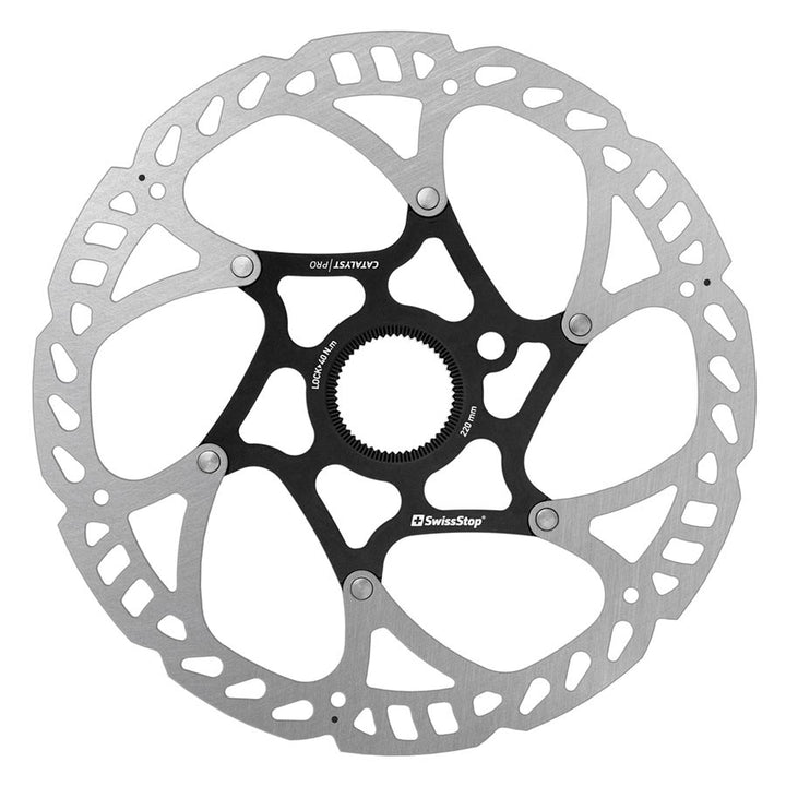 SwissStop Catalyst Pro Disc Rotor - 220mm CenterLock Silver/Black
