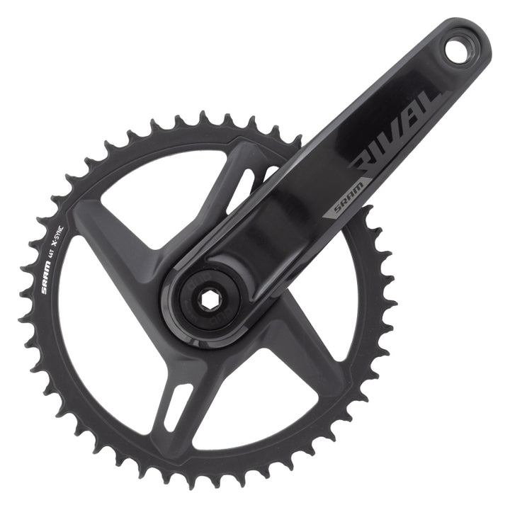 SRAM Rival D1 Wide 1x Crankset Speed: 12 Spindle: 28.99mm 46 DUB 175mm Black Road Disc