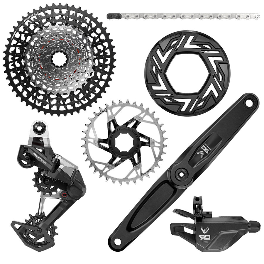 SRAM Eagle 90 Ebike Groupset -  160mm Brose 36T Clip-on Guard Chain XS-1275 10-52t Single Click Shifter Rear Derailleur