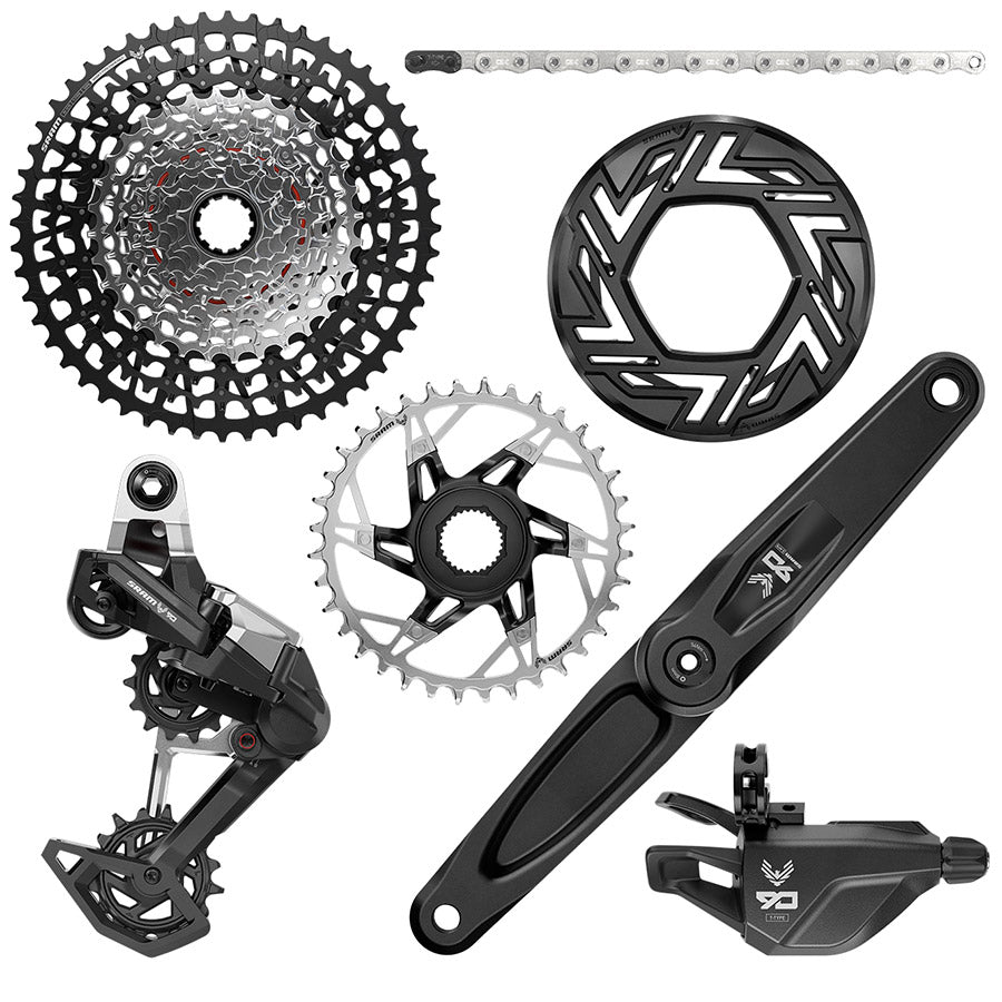 SRAM Eagle 90 Ebike Groupset -  165mm  Bosch 36T Clip-on Guard Chain XS-1275 10-52t Single Click Shifter Rear Derailleur