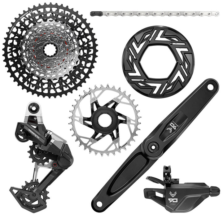 SRAM Eagle 90 Ebike Groupset -  165mm  Bosch 36T Clip-on Guard Chain XS-1275 10-52t Single Click Shifter Rear Derailleur