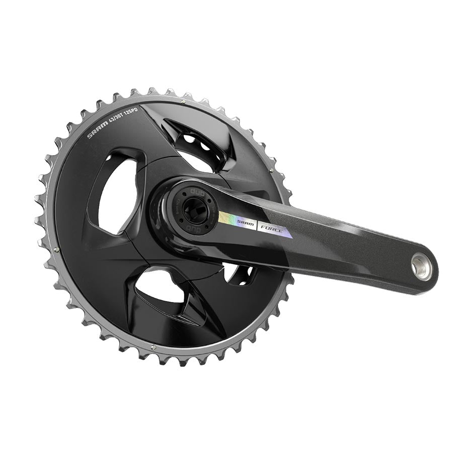 SRAM Force D2 2x Wide Crankset Speed: 12 Spindle: 28.99mm BCD: 94 43/30 DUB 167.5mm Black Road Disc