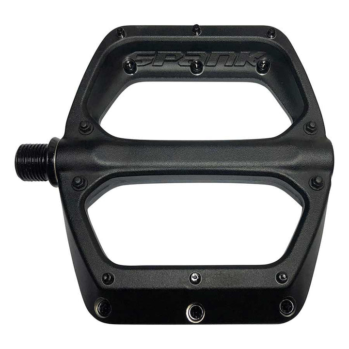 Spank SPOON DC Platform Pedals Body: Aluminum Spindle: Cr-Mo 9/16 Black Pair