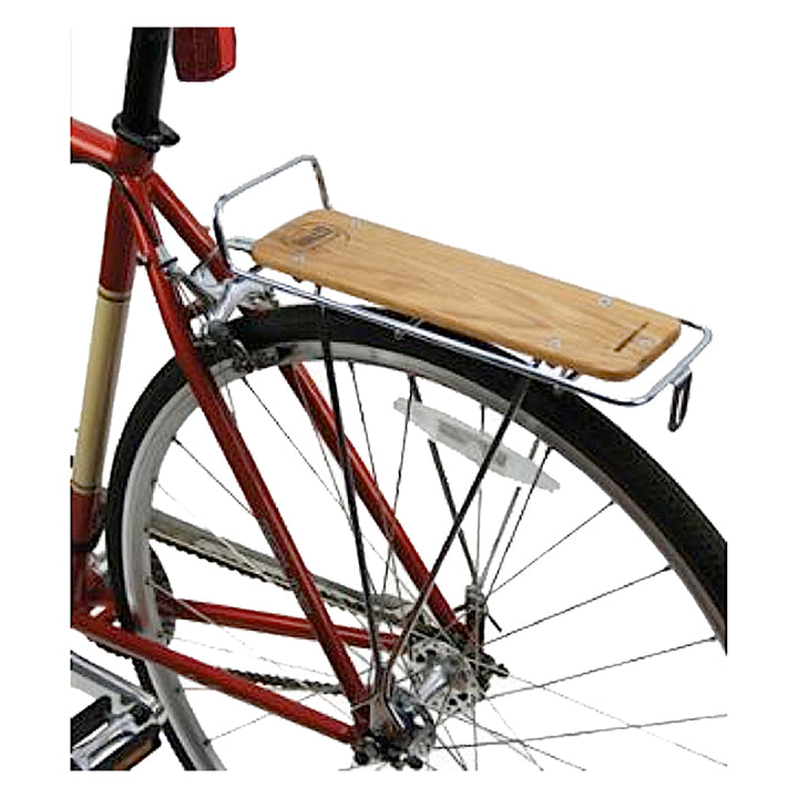 Wald 215 Rear Rack with Wood Slat Silver