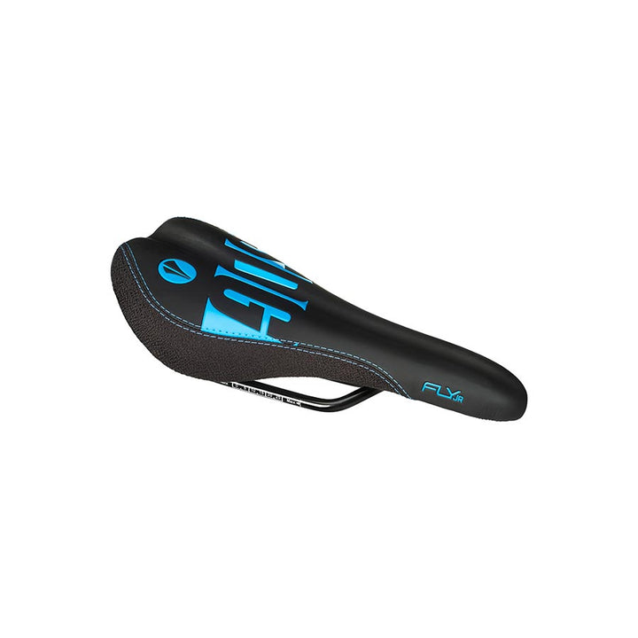 SDG Fly Jr Saddle Steel Rails - Blk/Cyan