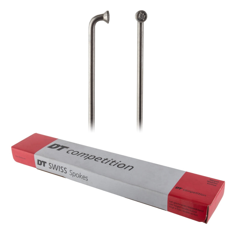 DT Swiss Competition Spoke: 2.0/1.8/2.0mm 258mm J-bend Silver Box of 100