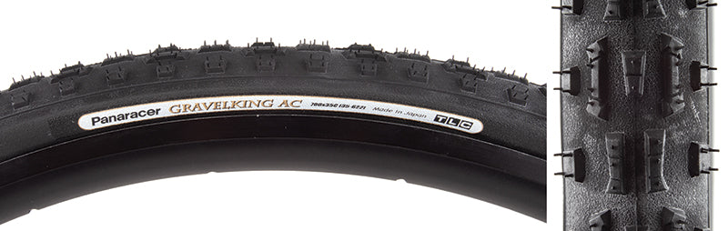Panaracer GravelKing AC Tire 700x35C Folding Tubeless Ready ZSG Natural Anti-Flat Casing Black