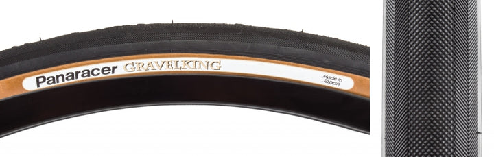 Panaracer GravelKing Slick Tire - 700 x 43 Tubeless Folding Black/Brown