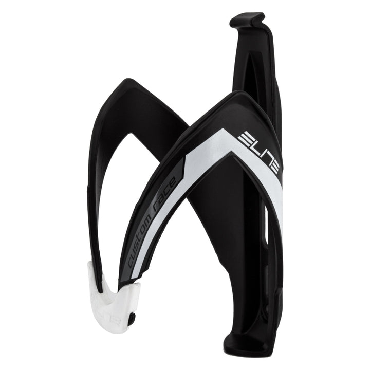 Elite Custom Race Water Bottle Cage -  Matte Black/White/Silver