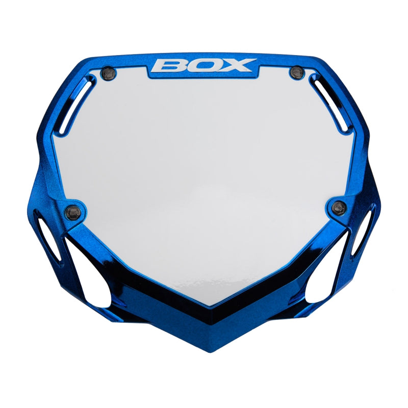 BOX Box Two Number Plate Blue Chrome - Large