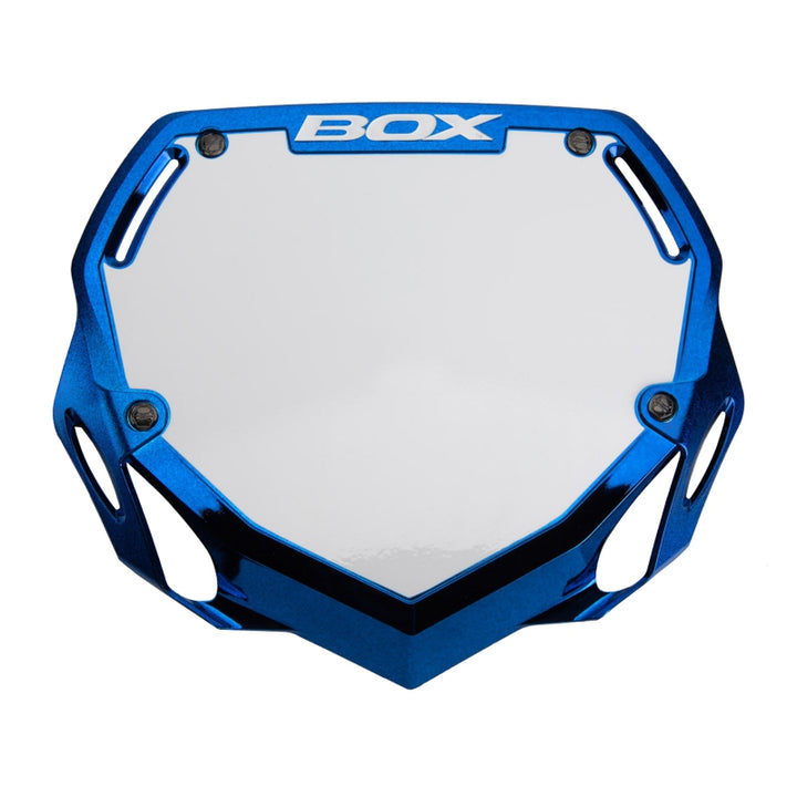 BOX Box Two Number Plate Blue Chrome - Large