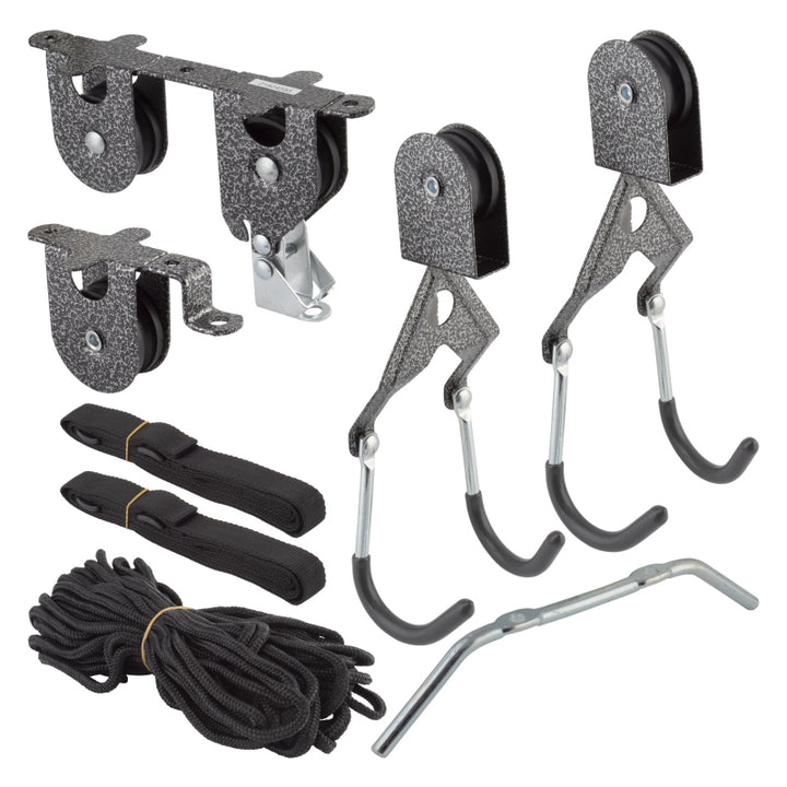 Delta Deluxe Ceiling Hoist Bike Storage Rack  -  1-Bike Utility Straps Included