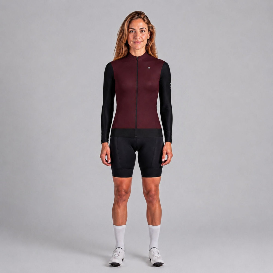 Alitios Women's Burgundy/Black Long Sleeve Vertos Jersey