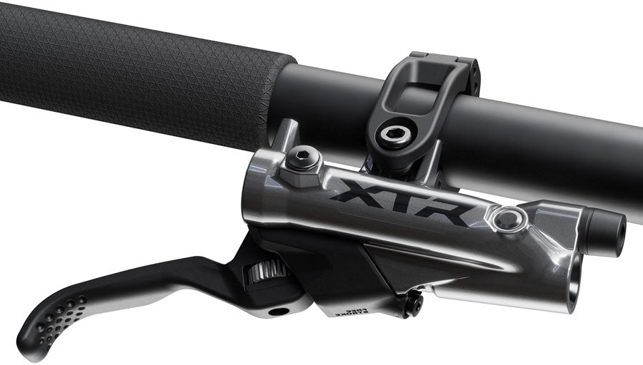 Shimano XTR M9220 Enduro Disc Brake Lever - Right/Rear Post Mount 4-Piston Caliper SM-BH90-SBM Hose Finned Metal Pads Gray