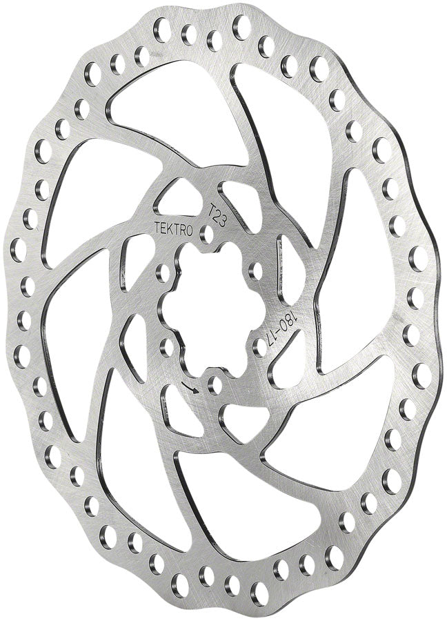 Tektro TR-17 Disc Brake Rotor - 180mm 6-Bolt 2.3mm Thickness Silver