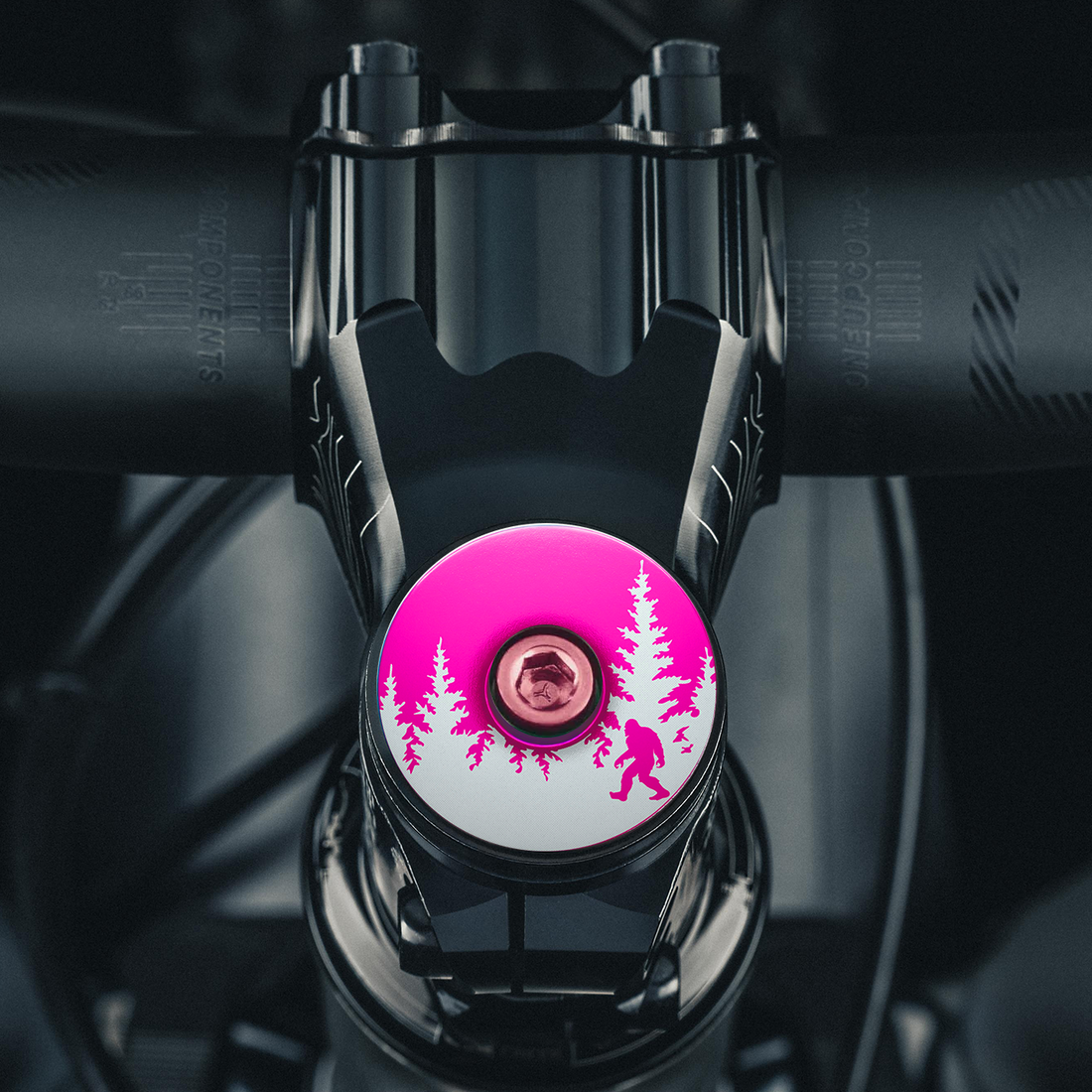 Bigfoot Hiding Custom Bike Top Cap