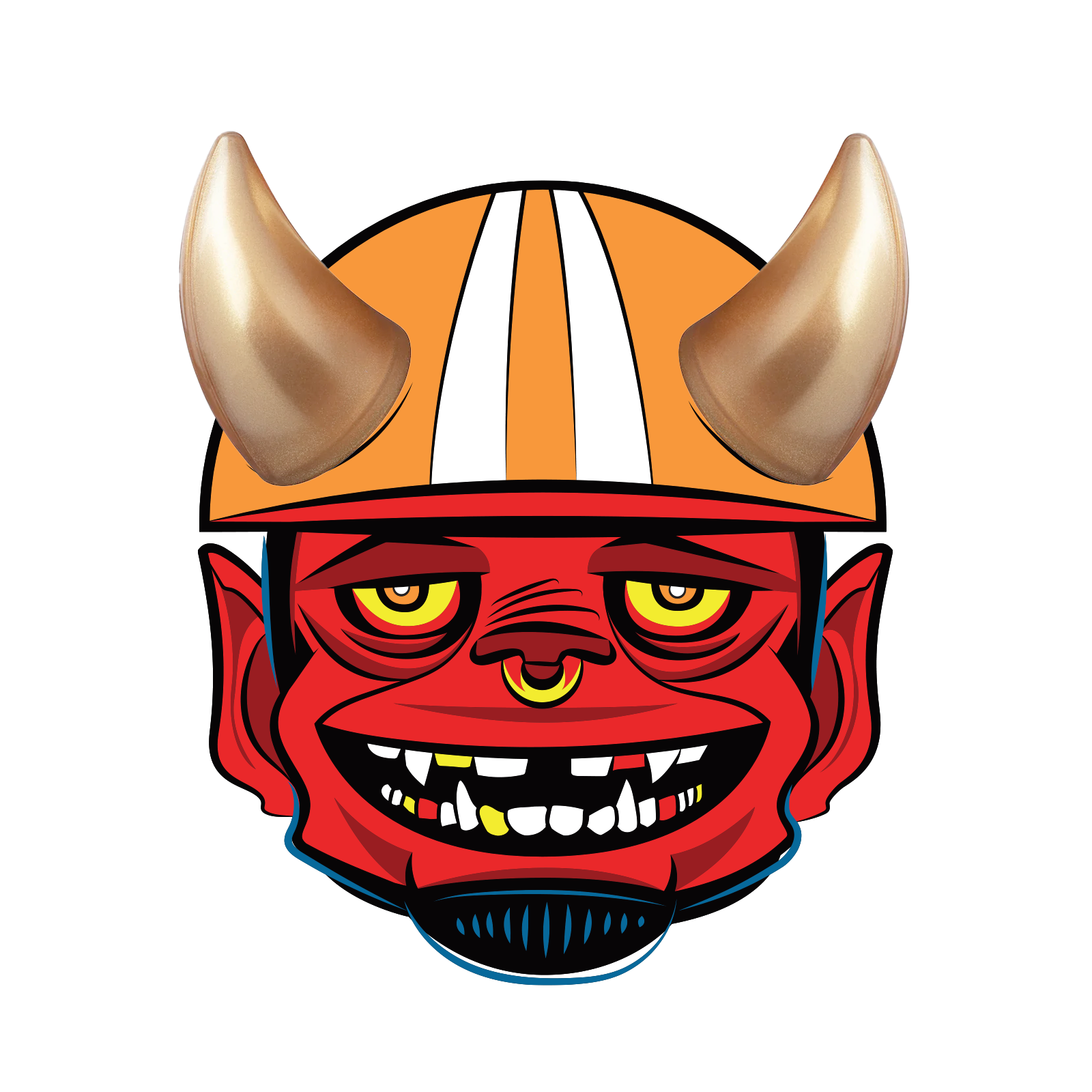 MagNeatOhz: Small Gold Devil Horns for Helmet