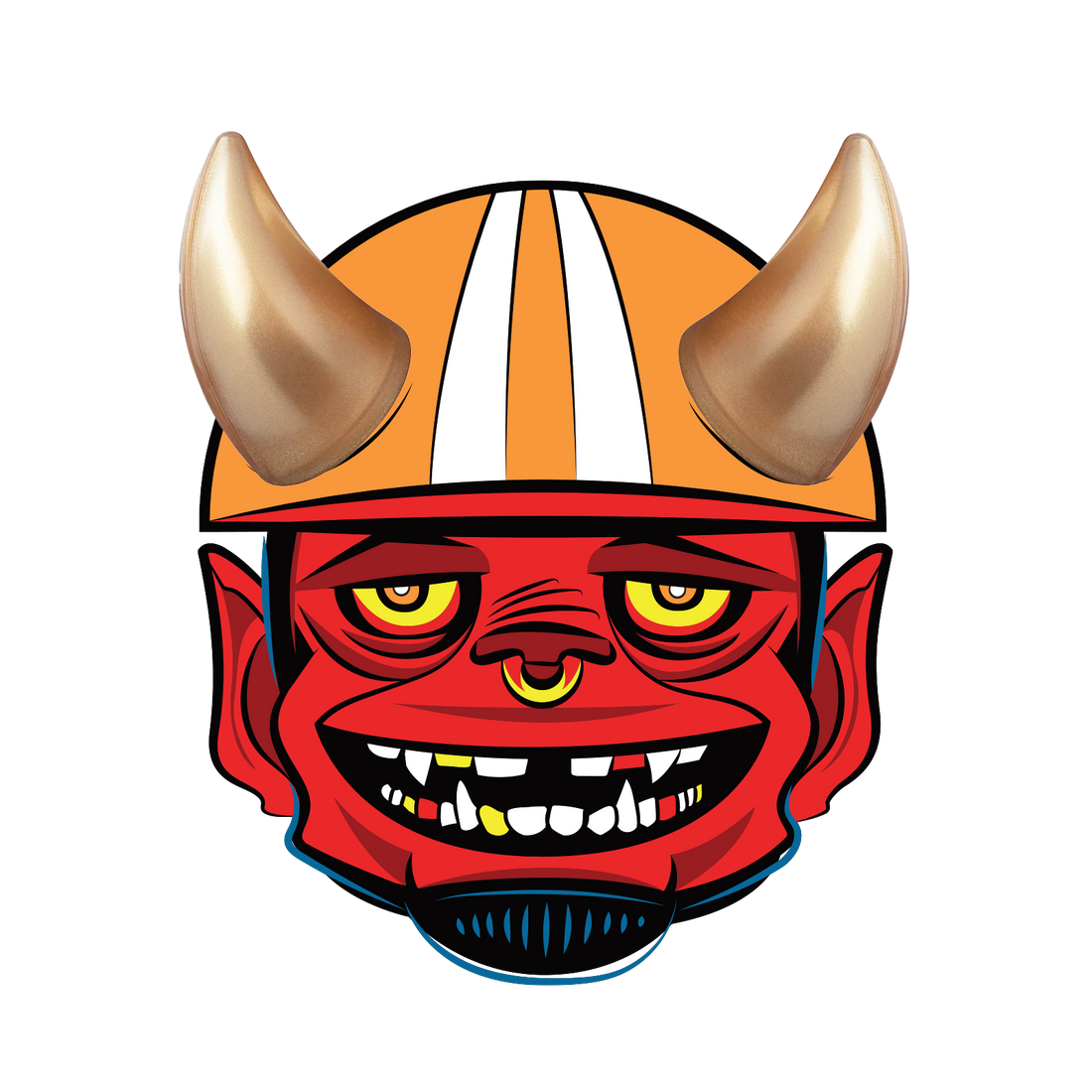 MagNeatOhz: Small Gold Devil Horns for Helmet