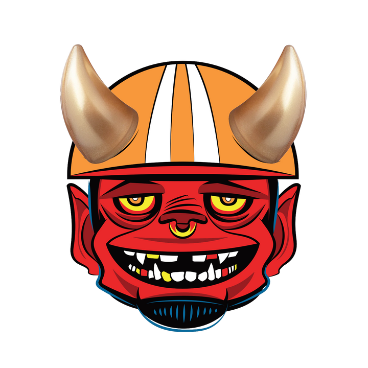 MagNeatOhz: Small Gold Devil Horns for Helmet