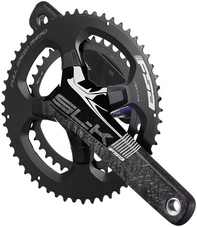 FSA SL-K Light Crankset 2x 53/39T Chainrings 175mm Arm Length 110BCD Asymmetric Bolt Pattern 386EVO Spindle – BLK