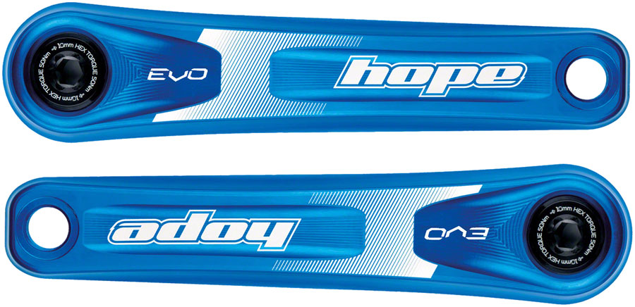 Hope Evo Crankset - 175mm Direct Mount 30mm Spindle For 135/142/141/148mm Rear Spacing Blue