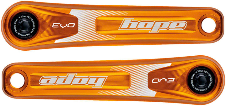 Hope Evo Crankset - 175mm Direct Mount 30mm Spindle For 135/142/141/148mm Rear Spacing Orange