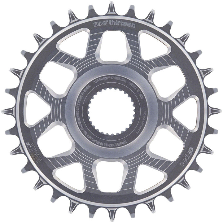 e*thirteen Helix Race e*spec  Chainring - Bosch SX / Gen4 CX Direct Mount 15mm Offset 32T 11/12 Speed Silver