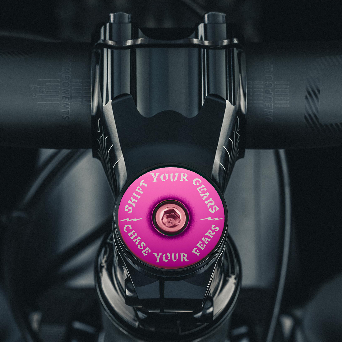 Chase Your Fears Go Fast Don't Die x Dispatch - Custom Bicycle Headset Cap