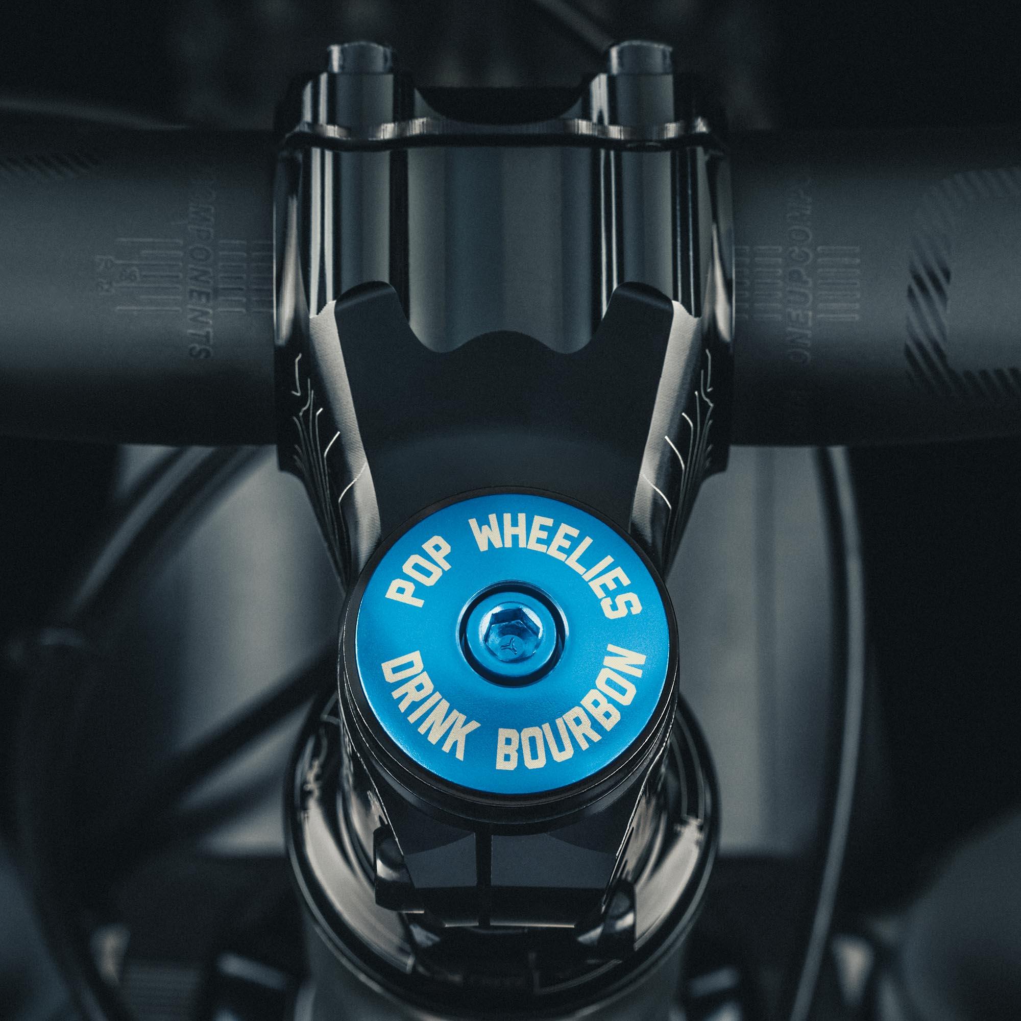 Pop Wheelies Drink Bourbon Bicycle Headset Cap