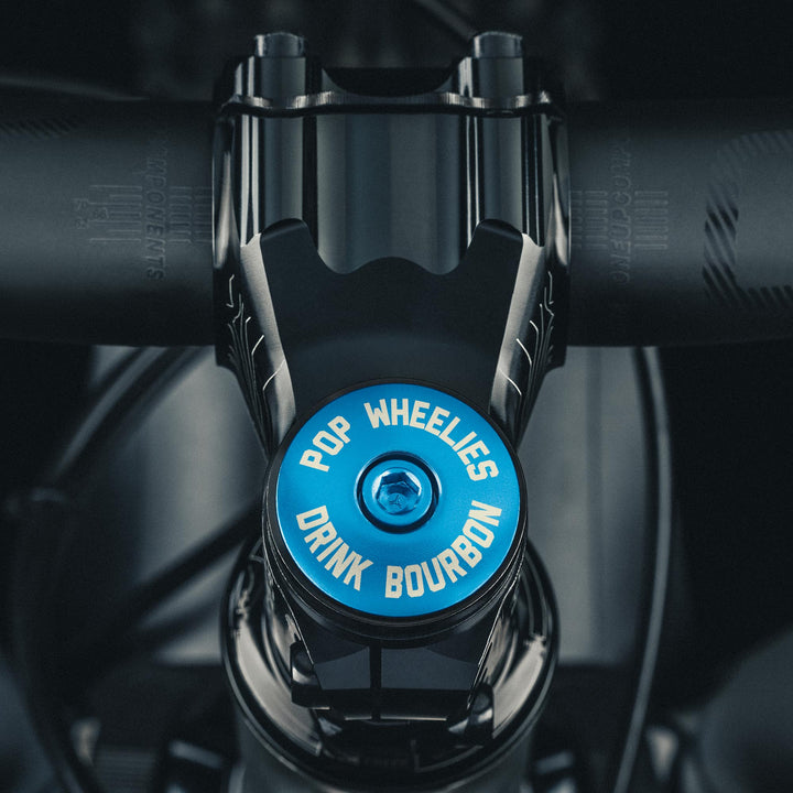 Pop Wheelies Drink Bourbon Bicycle Headset Cap