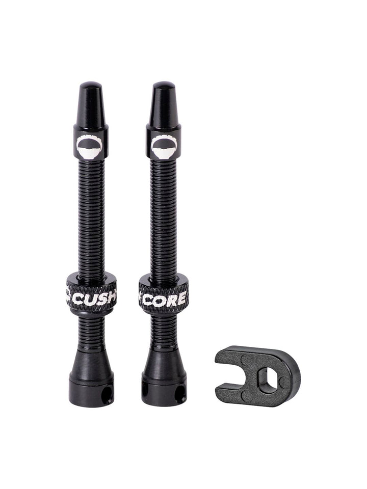 CushCore Tubeless Presta Valve Set - 55mm Black