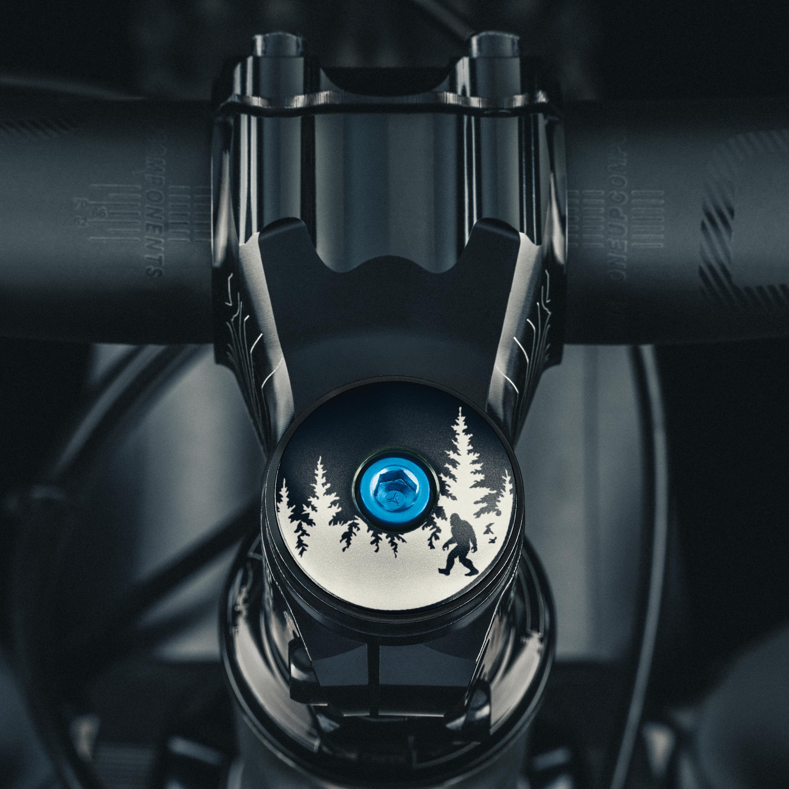 Bigfoot Hiding Custom Bike Top Cap