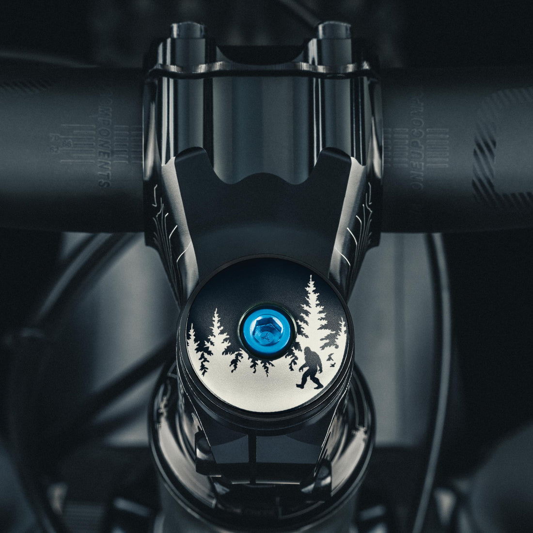 Bigfoot Hiding Custom Bike Top Cap