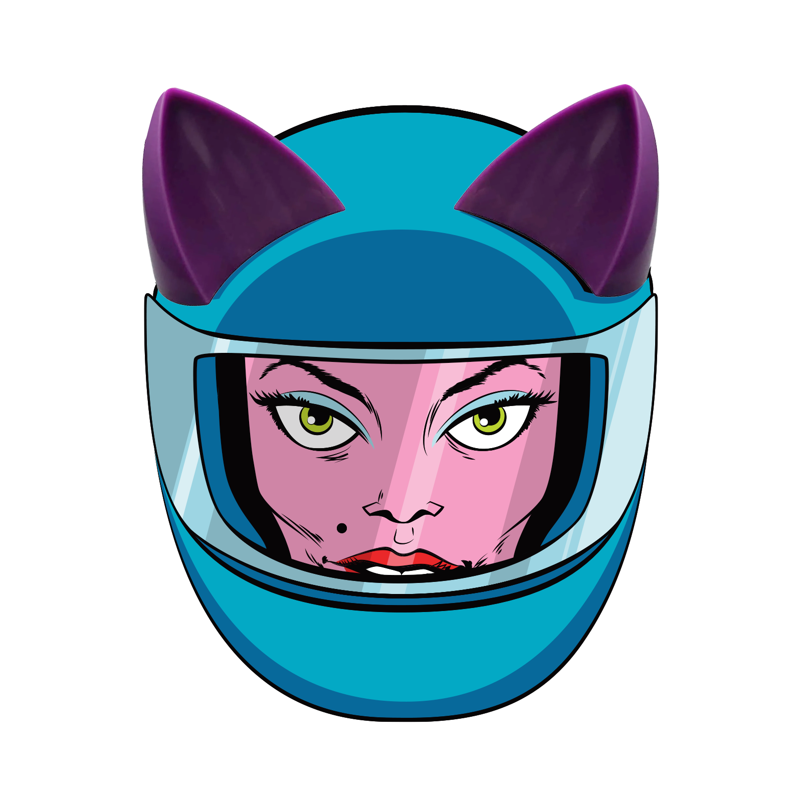 MagNeatOhz: Cat Ears for Helmet Purple