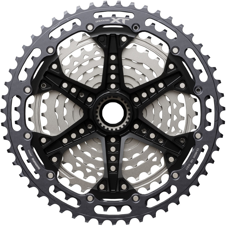 Shimano Deore XT CS-M8200-12 Cassette - 12-Speed 10-51t Hyperglide+ Micro Spline Gray/Silver