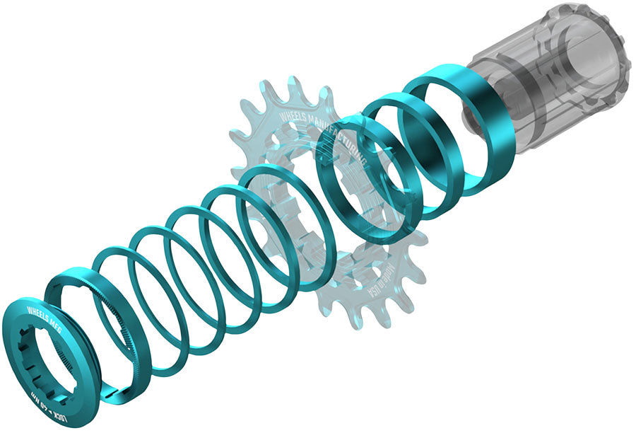 Wheels Manufacturing SOLO-HG Single Speed Conversion Kit - For HG Style Hubs Teal