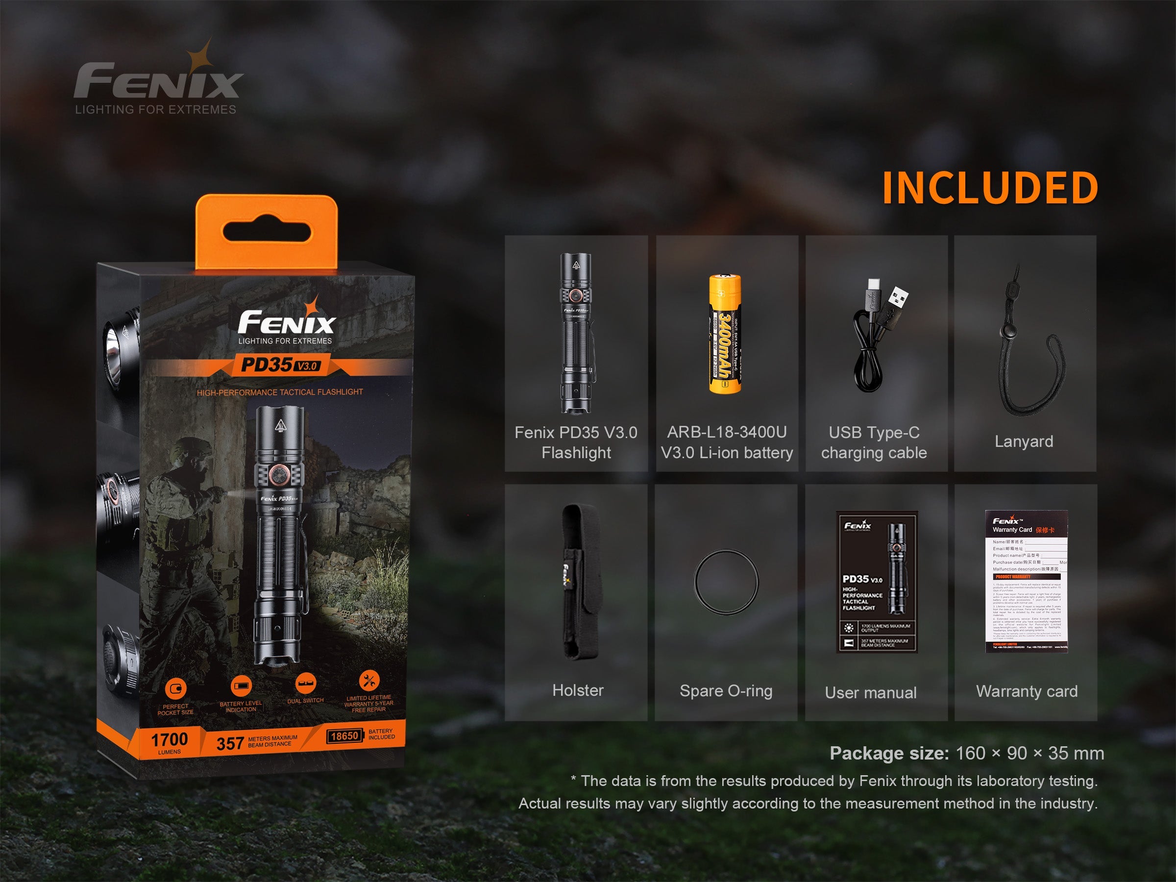 Fenix PD35 V3.0 Everyday Carry Flashlight - 1700 Lumens