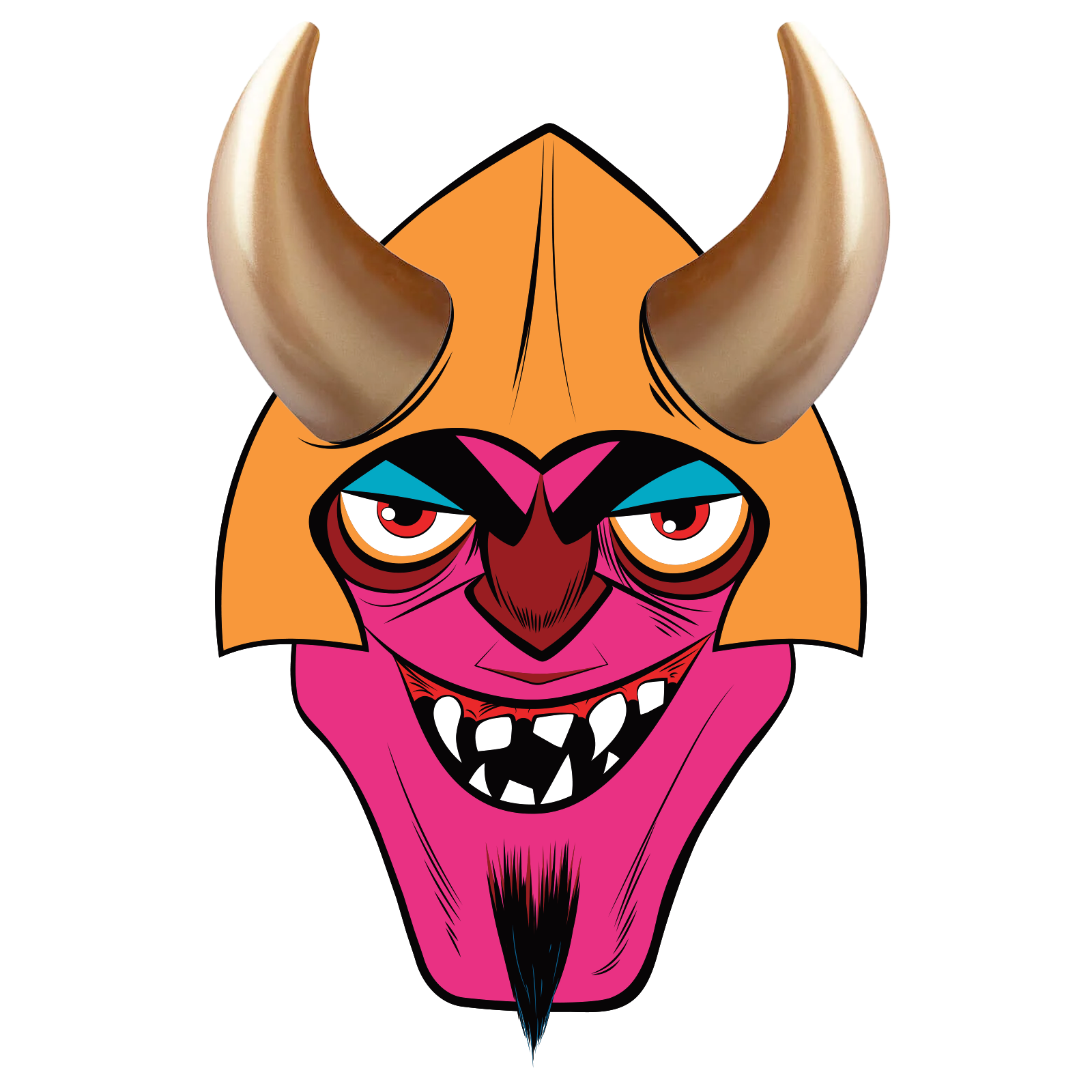 MagNeatOhz: Large Gold Devil Horns for Helmet