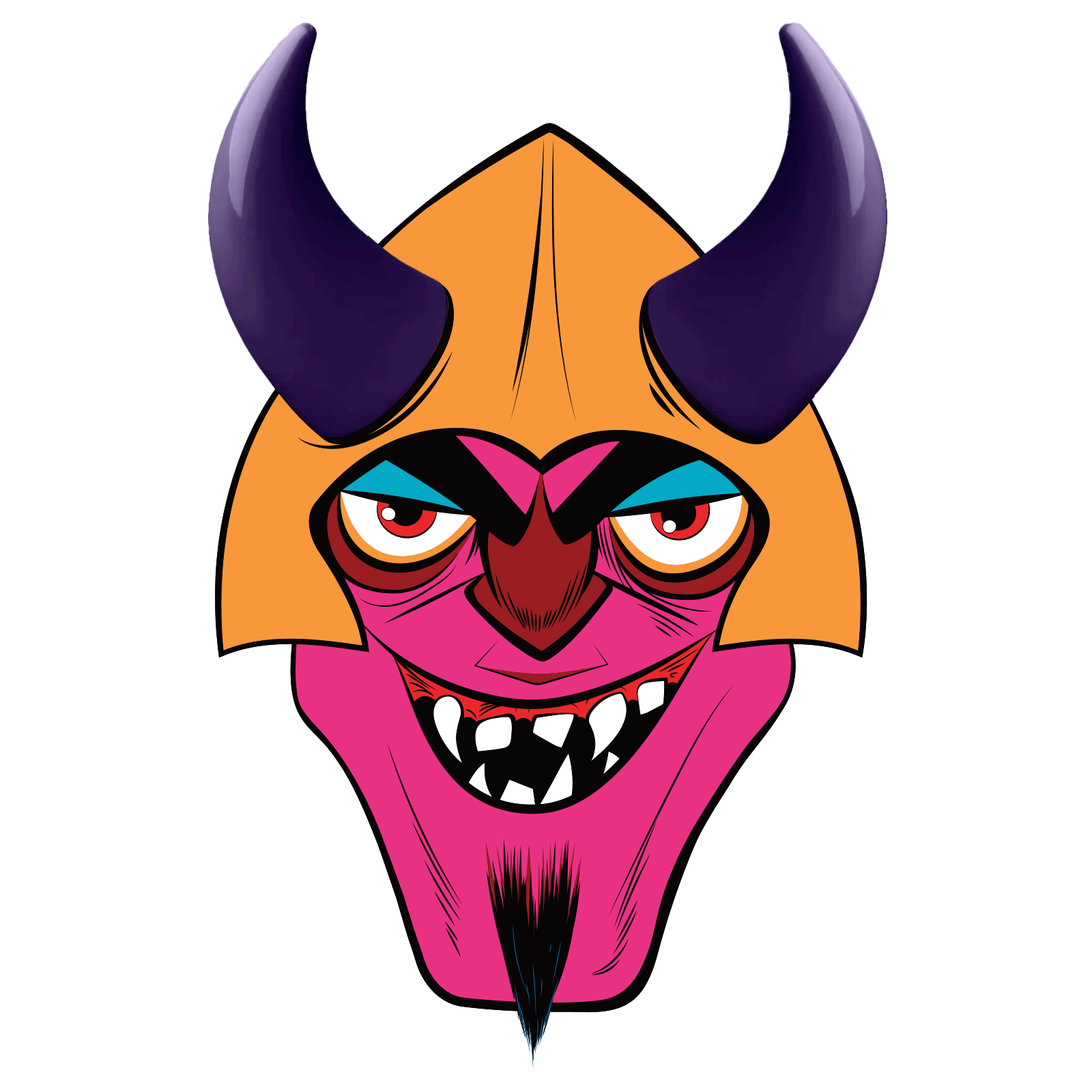 MagNeatOhz: Large Purple Devil Horns for Helmet